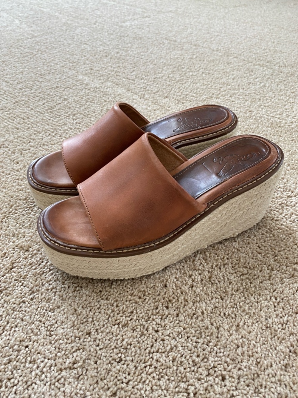 Freebird by Steven Tan Leather Espadrille Platform Slides
